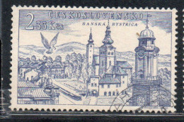 CZECHOSLOVAKIA CECOSLOVACCHIA 1955 AIRMAIL AIR POST MAIL VIEWS VIEW OF BANSKA BYSTRICA 2.35k USED USATO OBLITERE' - Posta Aerea