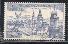 CZECHOSLOVAKIA CECOSLOVACCHIA 1955 AIRMAIL AIR POST MAIL VIEWS VIEW OF BANSKA BYSTRICA 2.35k USED USATO OBLITERE' - Poste Aérienne