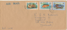 Tuvalu Cover Overprinted OFFICIAL Sent Air Mail To Denmark 9-5-1982 Topic Stamps FISH - Tuvalu