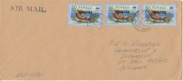 Tuvalu Cover Overprinted OFFICIAL Sent Air Mail To Denmark 17-2-1983 Topic Stamps FISH - Tuvalu