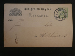 DD8  BAYERN   BELLE  CARTE  1884 LANDAU   A  MOLHSEIM FRANCE +++AFF.  INTERESSANT+++ - Postal  Stationery