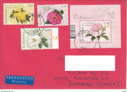 SLOVENIA : FLOWERS Cover Circulated To Romania, #1068351247 - Registered Shipping! - Slowenien