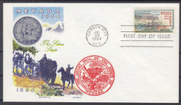 ⁕ USA 1964 ⁕ FDC Cover NEVADA Statehood 1864 5c. ⁕ Carson City - 1961-1970