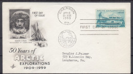 Action !! SALE !! 50 % OFF !! ⁕ USA 1959 ⁕ 50 Years Of ARCTIC Explorations ⁕ FDC Cover CRESSON - 1951-1960