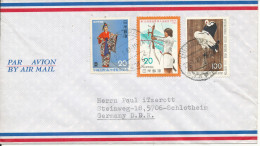 Japan Air Mail Cover Sent To Germany DDR 23-1-1981 Topic Stamps - Poste Aérienne
