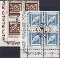 UNO WIEN 1991 Mi-Nr. 121/22 Eckrand-Viererblocks O Used - Aus Abo - Oblitérés