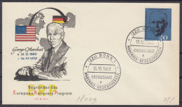 Action !! SALE !! 50 % OFF !! ⁕ Germany 1960 ⁕ Death Anniversary Of George C. Marshall ⁕ FDC Cover BONN - 1948-1960