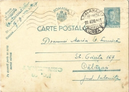 ROMANIA 1941 POSTCARD, CENSORED NO.10 POSTCARD STATIONERY - World War 2 Letters