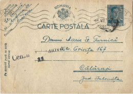 ROMANIA 1942 POSTCARD, CENSORED CRAIOVA 11 POSTCARD STATIONERY - World War 2 Letters