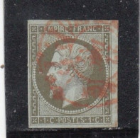 France - Année 1853-62 - N°YT N° 11 - 1c Olive - Empire - Oblitération Càd Rouge Des Imprimés - 1853-1860 Napoléon III.