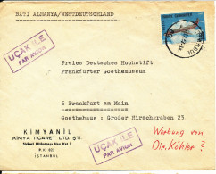 Turkey Cover Sent To Germany 4-10-1967 Single Franked - Briefe U. Dokumente