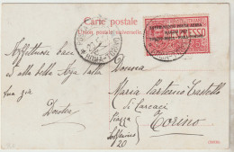 294-Aviazione-Esperimento Di Posta Aerea Torino-Roma-Rara Su Cartolina NON UFFICIALE Viaggiata-Per Torino 20.05.1917 - Poststempel (Flugzeuge)