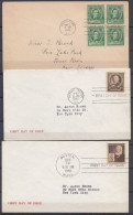 ⁕ USA 1940 ⁕ Honoring Famous Americans ⁕ 3v FDC Covers - 1851-1940