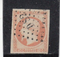France - Année 1853-62 - N°YT N° 16 - 40c Orange Pâle - Empire - Oblitération Ambulant - 1853-1860 Napoléon III