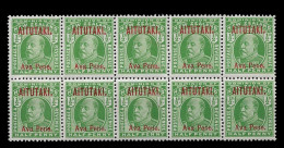 AITUTAKI STAMP - 1911 Stamp Of New Zealand Overprinted BLOCK OF 10 MNH (NP#12) - Altri - Oceania