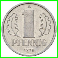 ( GERMANY ) REPUBLICA DEMOCRATICA DE ALEMANIA AÑO 1978 ( DDR ) MONEDAS DE 1 PFENNING  CECA-A MONEDA DE  ALUMINIO - 1 Pfennig