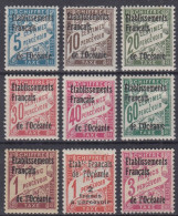 OCEANIE SERIE TAXE COMPLETE N° 1/9 NEUFS * GOMME AVEC CHARNIERE - Timbres-taxe