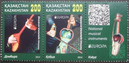 Kasachstan  Europa   Cept    Musikinstrumente  Zierfeld   2014 ** - 2014