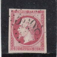 France - Année 1853-62 - N°YT N° 17B - 80c Rose - Empire - Oblitération GC 5098 - 1853-1860 Napoléon III.