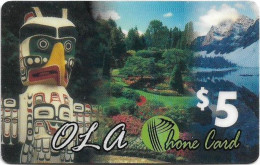 Canada - Profekta - Ola, Totem & Landscape (Reverse 1), Remote Mem. 5$, Used - Canada