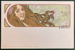 Art Nouveau - E. Docker J - Lady And Flowers - Modern Serie 29 - Rafael Neuber - Doecker, E.