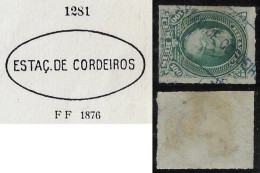 Brazil 1877 RHM-41 Emperor Pedro II White Beard 100 Réis Postmark Cancel Legend With Border Estação De Cordeiros Station - Oblitérés