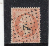 France - Année 1862 - N°YT 23 - 40c Orange - Empire Dentelé - Oblitération Ancre - 1862 Napoleone III