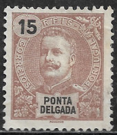 Ponta Delgada – 1897 King Carlos 15 Réis Mint Stamp - Ponta Delgada