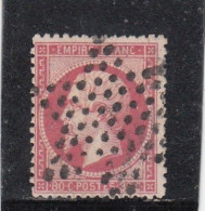 France - Année 1862 - N°YT 24 - 80c Rose - Empire Dentelé - Oblitération étoile - 1862 Napoleon III