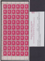 New Zealand, Scott 154 (SG 434), MNH Half Sheet Of 60 (see Note) - Unused Stamps
