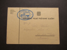 CSR Um 1938 Postkarte Blauer Stempel NEDAME SA! Censura / Zensurpost / Polni Posta - Brieven En Documenten