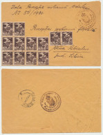 Romania 1930 Official Financial Cover Odorhei To Ocna Sibiului With 12 Stamps Of 50 Bani - Oficiales