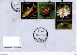 ROMANIA : ENDEMIC FAUNA & FLORA Set On Cover Circulated Inside Romania #1438787792 - Registered Shipping! - Used Stamps