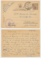 Romania 1942 Transnistria Occupation 6 Lei Stationery Card With Aviation Unit Censormark Posted To Calarasi - Lettres 2ème Guerre Mondiale
