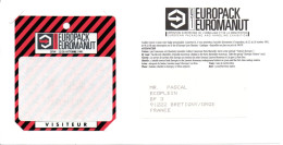 CARTE ENTREE SALON  BADGE- Analyse Industrielle EUROPACK 91 Card Karte (X 03) - Badge Di Eventi E Manifestazioni