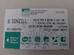 Spain Barcelona Metro  2023 One Way Ticket - Europa