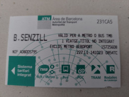 Spain Barcelona Metro  2023 One Way Ticket - Europe