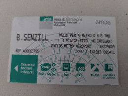 Spain Barcelona Metro  2023 One Way Ticket - Europa