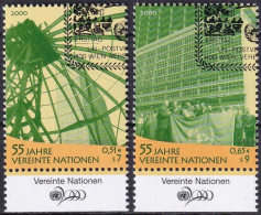 UNO WIEN 2000 Mi-Nr. 309/10 TAB O Used Aus Abo - Usati