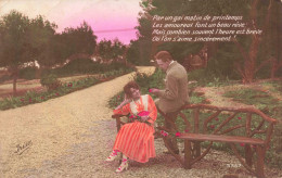Couple - Par Un Gai Matin De Printemps - Couple Dans Un Parc - Colorisé - Carte Postale Ancienne - Paare