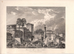 PALMA DI MONTECHIARO SAINT-NON 1781 PIAZZA MONASTERO DURANTE EPIDEMIA PESTE CM- 22 X 33 - Eaux-fortes