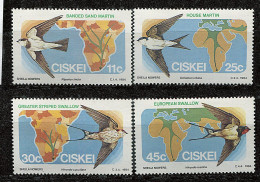 Ciskei ** N° 61 à 64 - Oiseaux Migrateurs - Ciskei