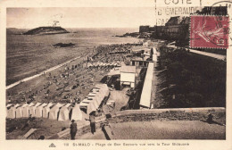 FRANCE - Saint-Malo - Plage De Bon Secours Vu Vers La Tour Bidouane - Animé - Carte Postale Ancienne - Saint Malo