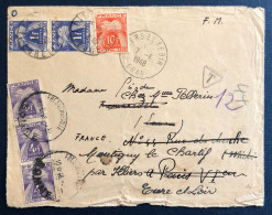 France, Divers TAXE Sur Enveloppe De Mers El Kébir, Oran 7.6.1948 - (B3272) - 1859-1959 Lettres & Documents