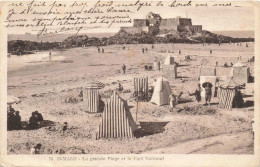 FRANCE - Saint-Malo - La Grande Plage Et Le Fort National - Carte Postale Ancienne - Saint Malo