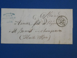 DD10  FRANCE  BELLE LETTRE EN PORT 1852 LYON A ST BONNET     +AFF. INTERESSANT+  + - 1849-1876: Klassieke Periode