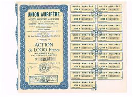 - Titre De 1951 - Société Anonyme Union Aurifère- - Mines