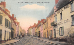 REMALARD (Orne) - Rue Des Moulins - Hôtel Des Trois Rois - Voyagé 194? (2 Scans) Pauly, 97 Rue De La Citadelle à Arcueil - Remalard