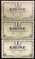 Danimarca Danmarks 1 Krone 1921 Pick#12F + G + H LOTTO 4814 - Danemark