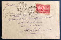 Algérie, N°150 Sur Enveloppe TAD ALGER R.P. CONGRES EUCARISTIQUE 5.5.1935 Pour Rabat, Maroc - (B3367) - Brieven En Documenten